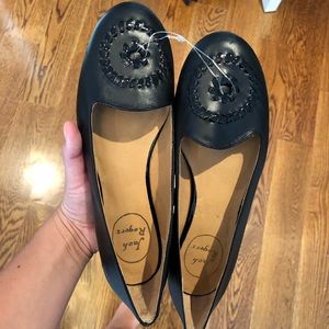Jack Rogers black leather flats
